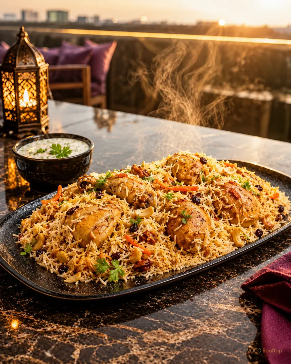 Afghani Murg Pulao at VOCO Rooftop Lahore