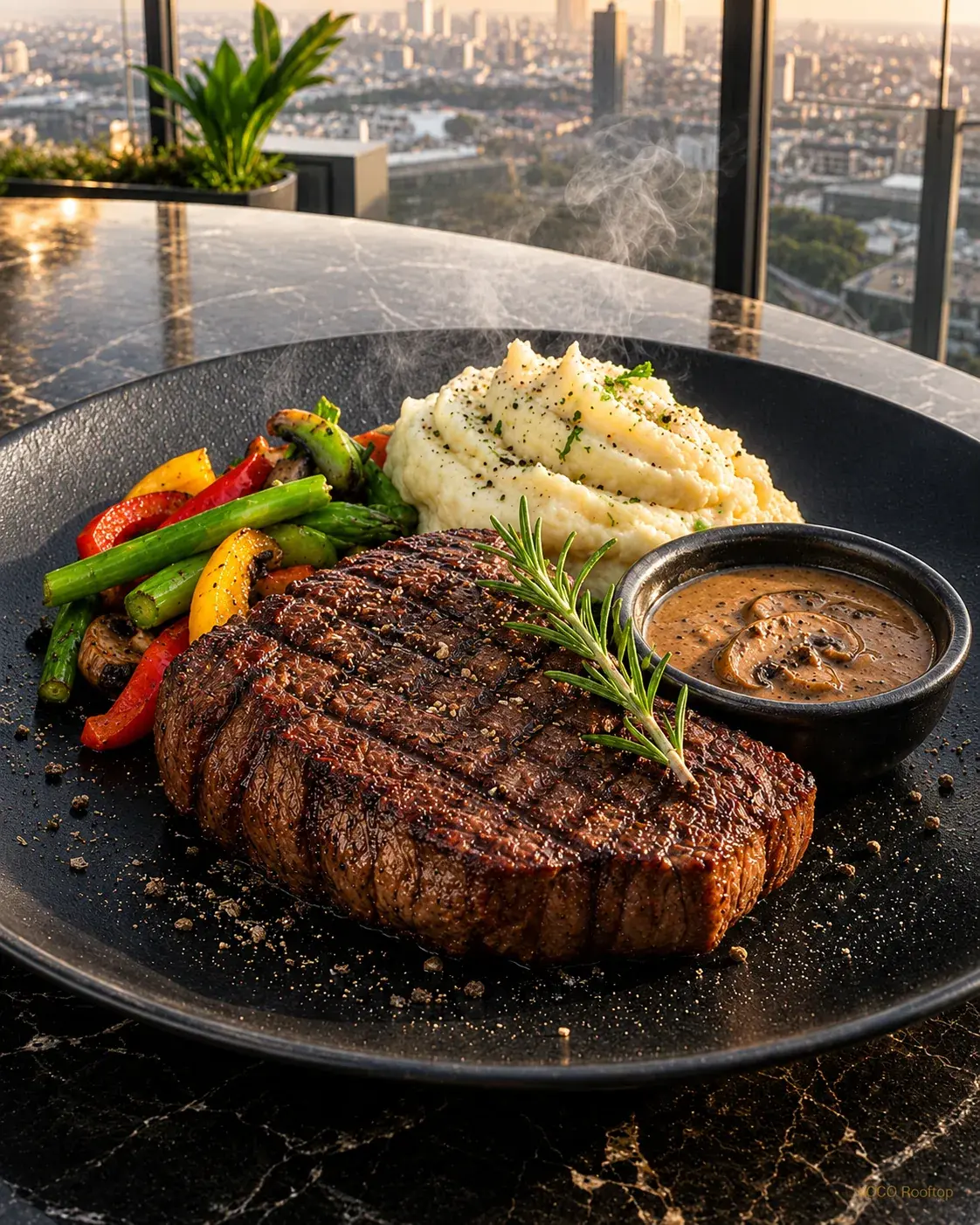 Beef Steak at VOCO Rooftop Lahore