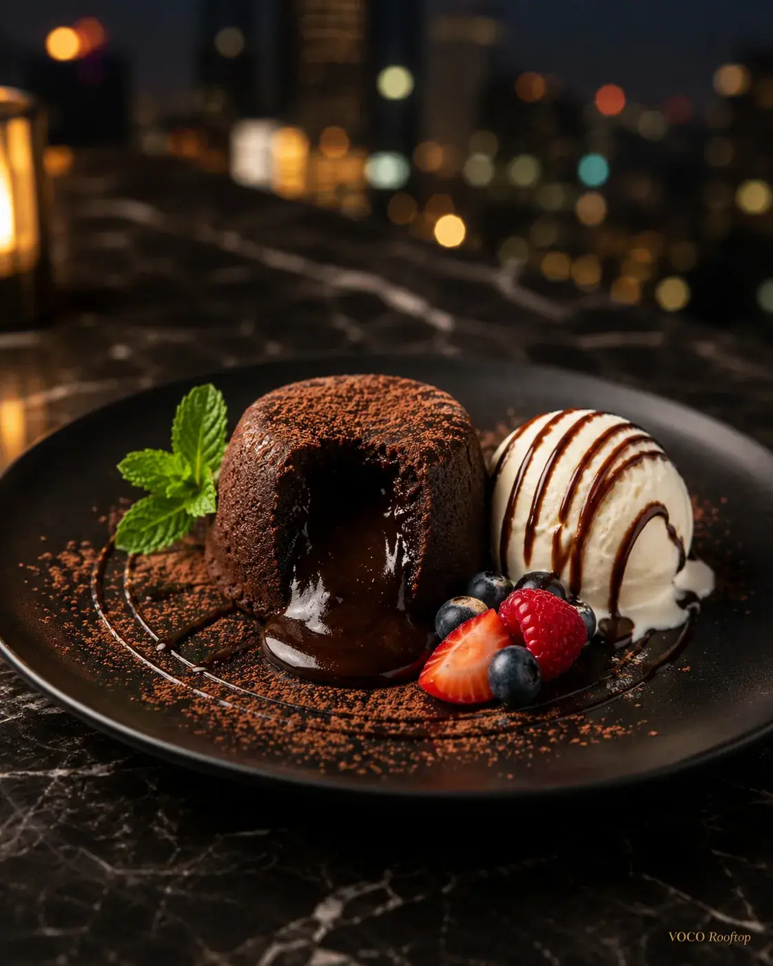Molten Lava Cake at VOCO Rooftop Lahore